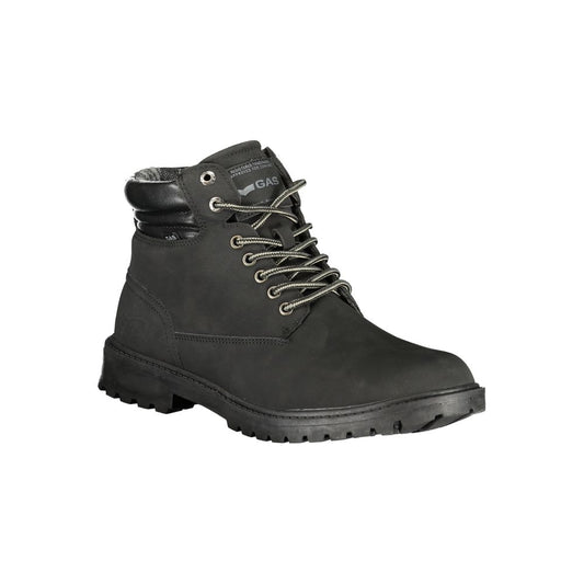 Gas Black Polyurethane Men Ankle Boot
