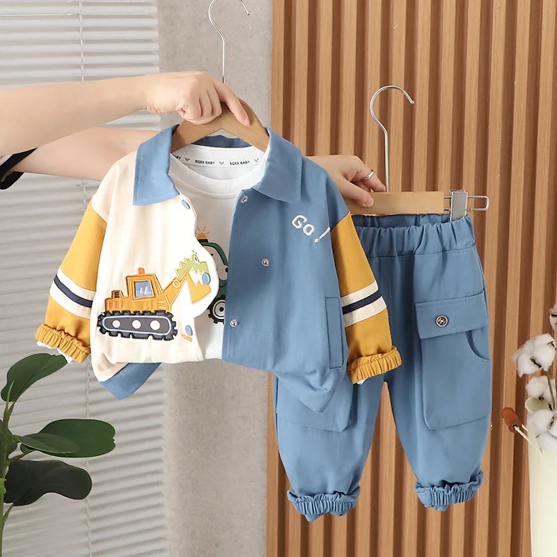Boys’ Cartoon Clothing Set | Autumn Toddler Outfit
