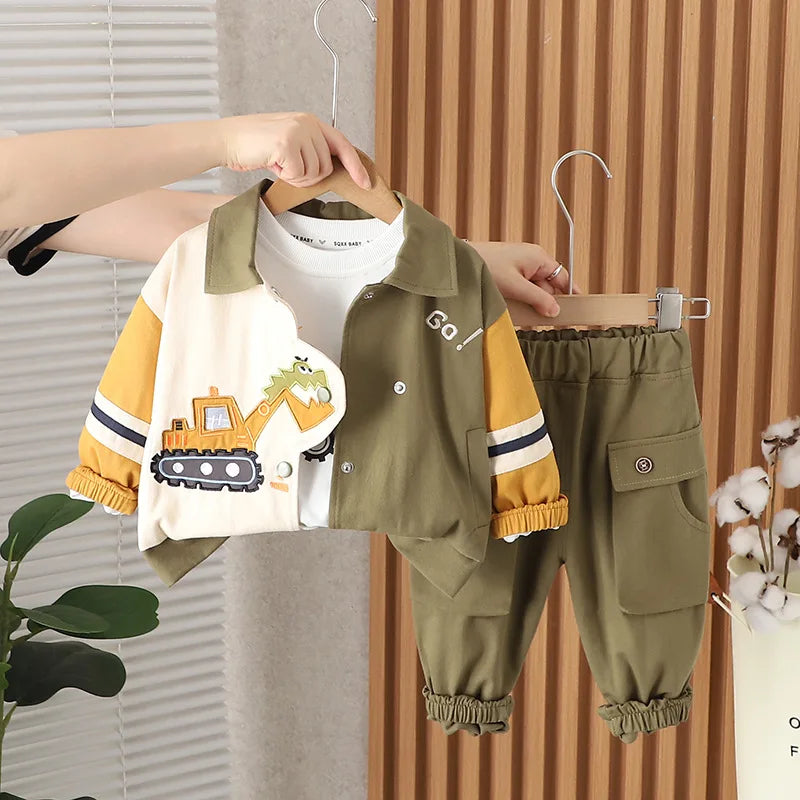 Boys’ Cartoon Clothing Set | Autumn Toddler Outfit