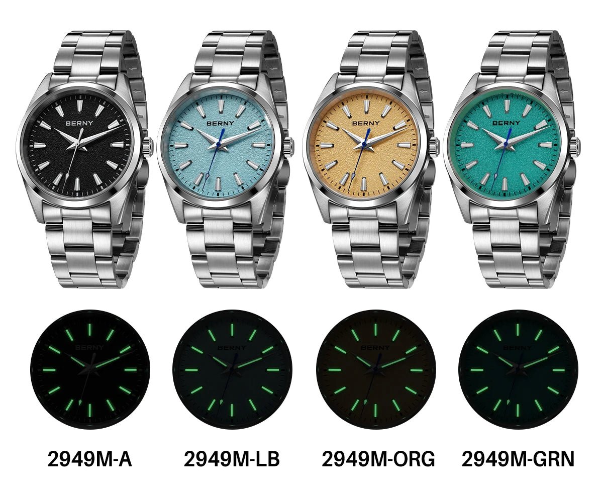 BERNY Men’s Luminous Sapphire Quartz Watch - SMARTMARTNZ