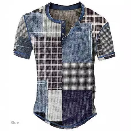 Men's Clothing Graphic Plaid Color Block