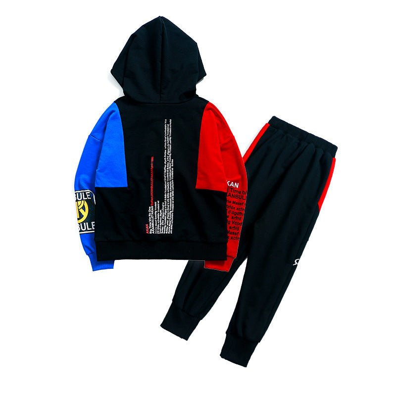 Boys spring suit new Korean children's clothing in the big boy boy long - sleeved sports two - piece suit tide clothes - SMARTMARTNZ