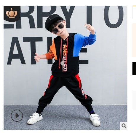 Boys spring suit new Korean children's clothing in the big boy boy long - sleeved sports two - piece suit tide clothes - SMARTMARTNZ