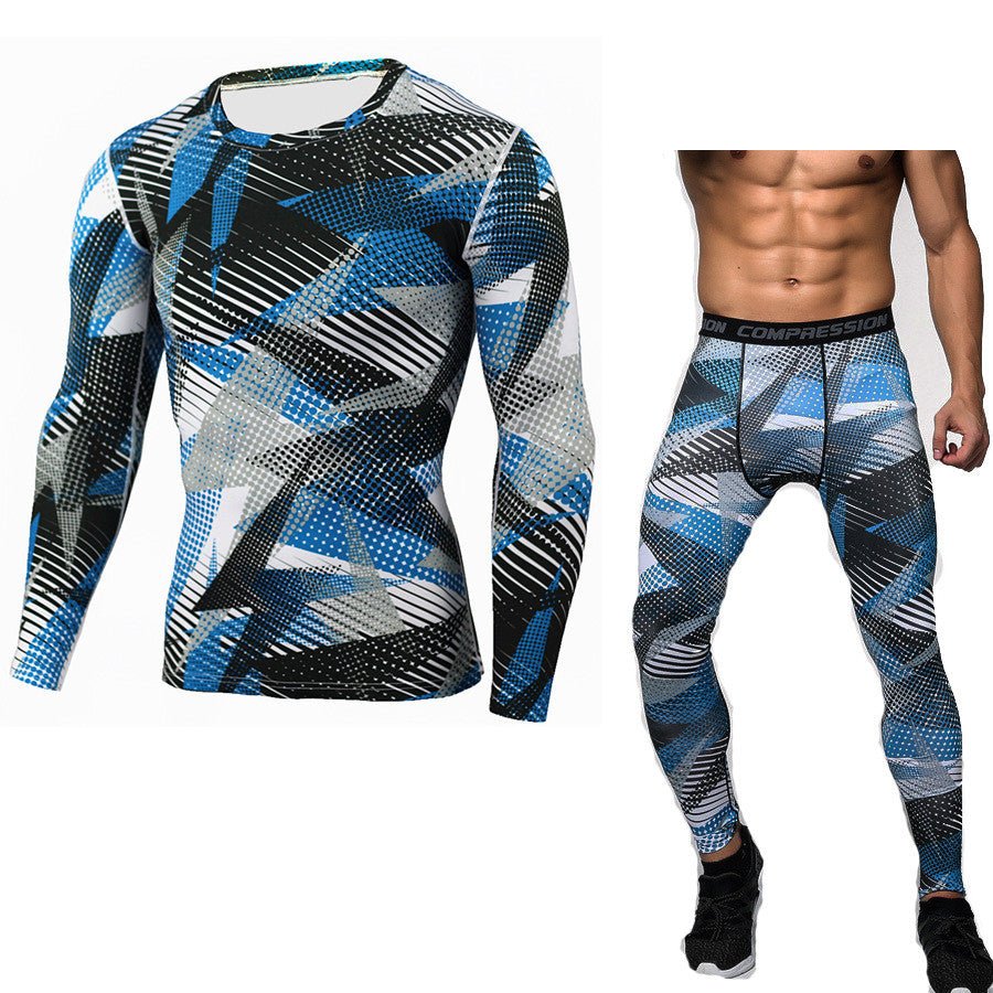 Camouflage Compression Baselayer Set Sports Compression Set Long Sleeve T-Shirt Tights Exercise Clothes Workout Bodysuit Fitness Suits For Men - SMARTMARTNZ
