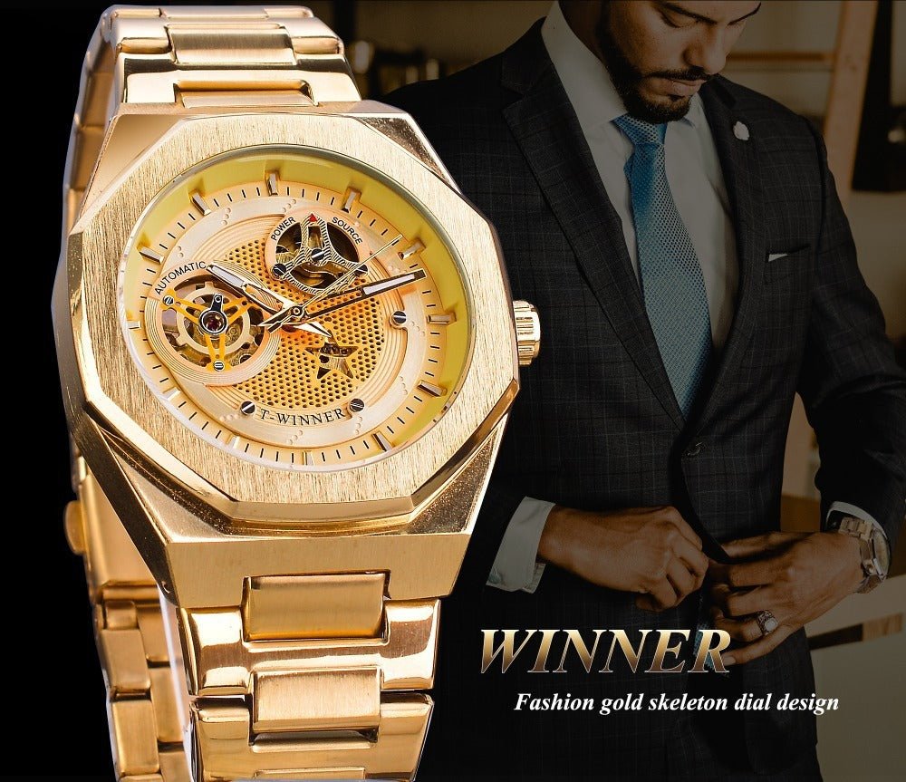 Casual Men’s Mechanical Watch – Hollow Dial & Self - Winding - SMARTMARTNZ