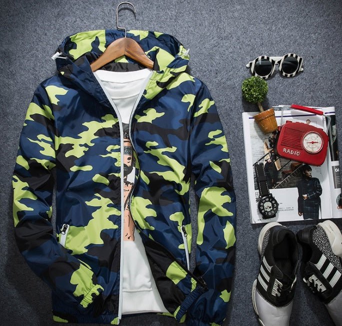 COVRLGE Men’s Camouflage Hooded Jacket – Stylish Outdoor Streetwear - SMARTMARTNZ