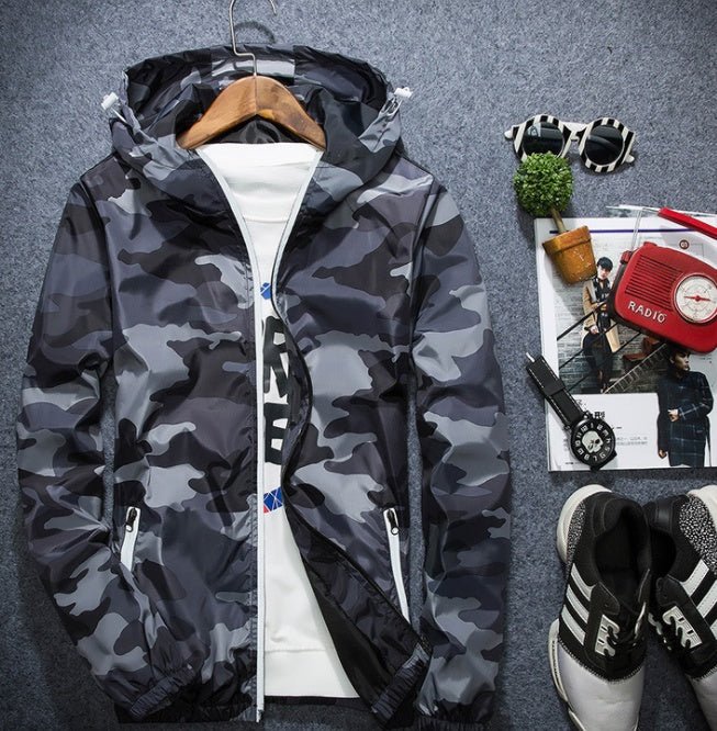 COVRLGE Men’s Camouflage Hooded Jacket – Stylish Outdoor Streetwear - SMARTMARTNZ