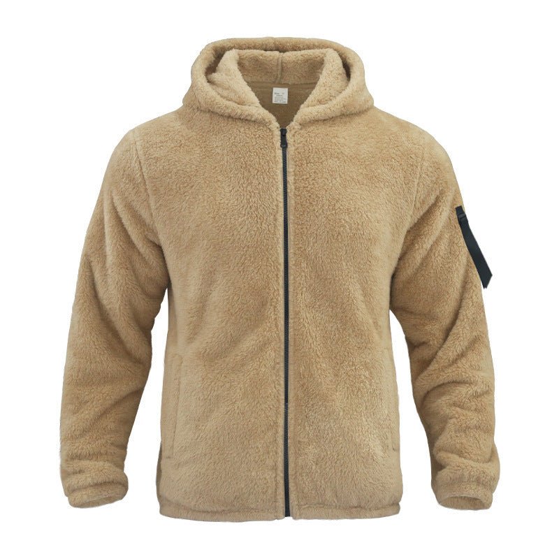 Cozy Men’s Plush Hooded Jacket – Double - Sided Fleece for Autumn/Winter - SMARTMARTNZ