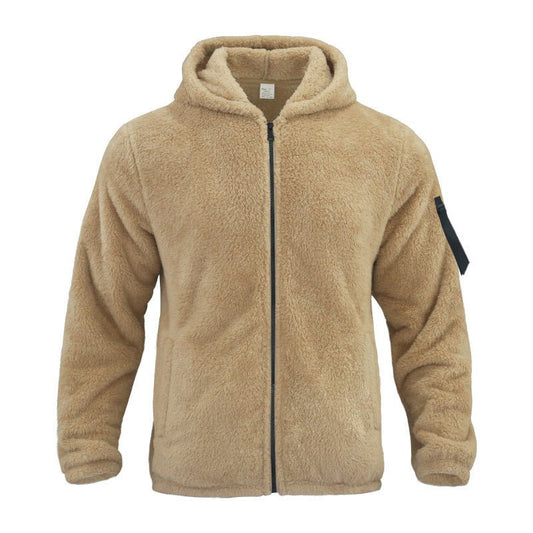 Cozy Men’s Plush Hooded Jacket – Double - Sided Fleece for Autumn/Winter - SMARTMARTNZ