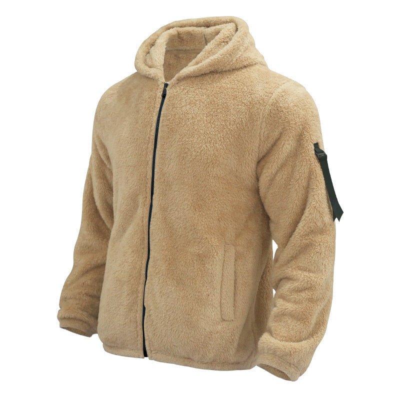 Cozy Men’s Plush Hooded Jacket – Double - Sided Fleece for Autumn/Winter - SMARTMARTNZ