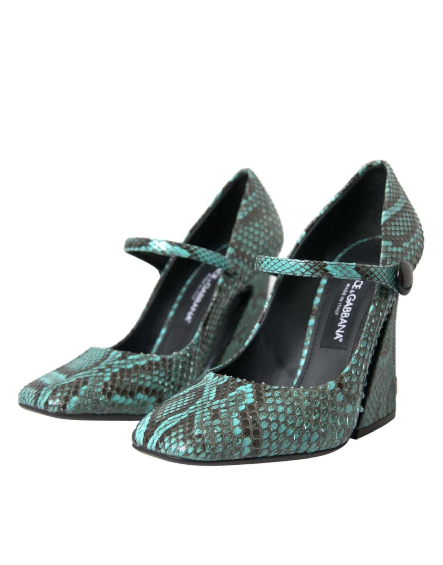 Dolce & Gabbana Aqua Python Leather Mary Jane Pumps Shoes - SMARTMARTNZ