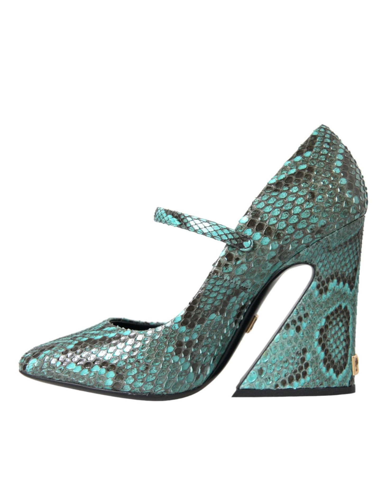 Dolce & Gabbana Aqua Python Leather Mary Jane Pumps Shoes - SMARTMARTNZ