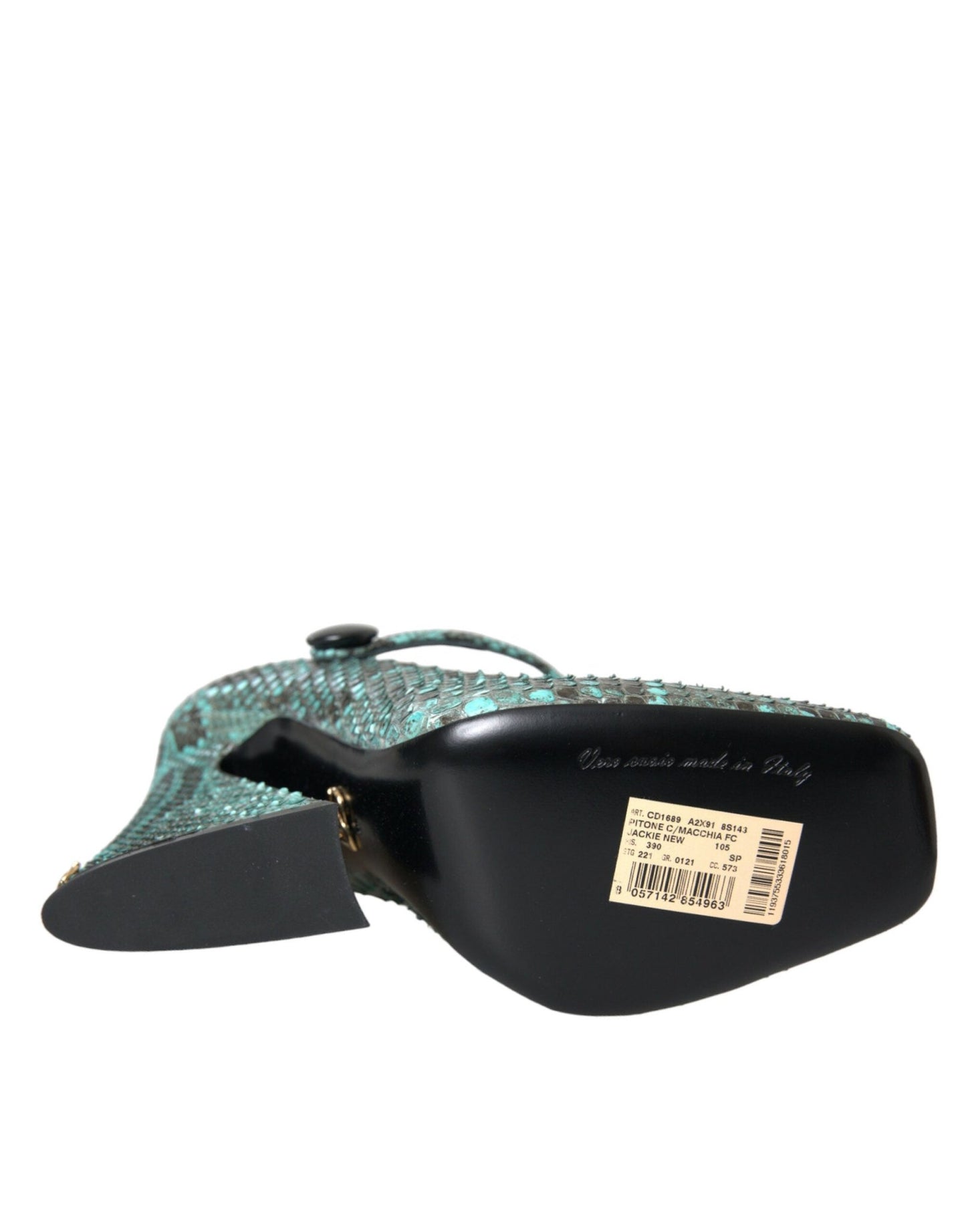 Dolce & Gabbana Aqua Python Leather Mary Jane Pumps Shoes - SMARTMARTNZ
