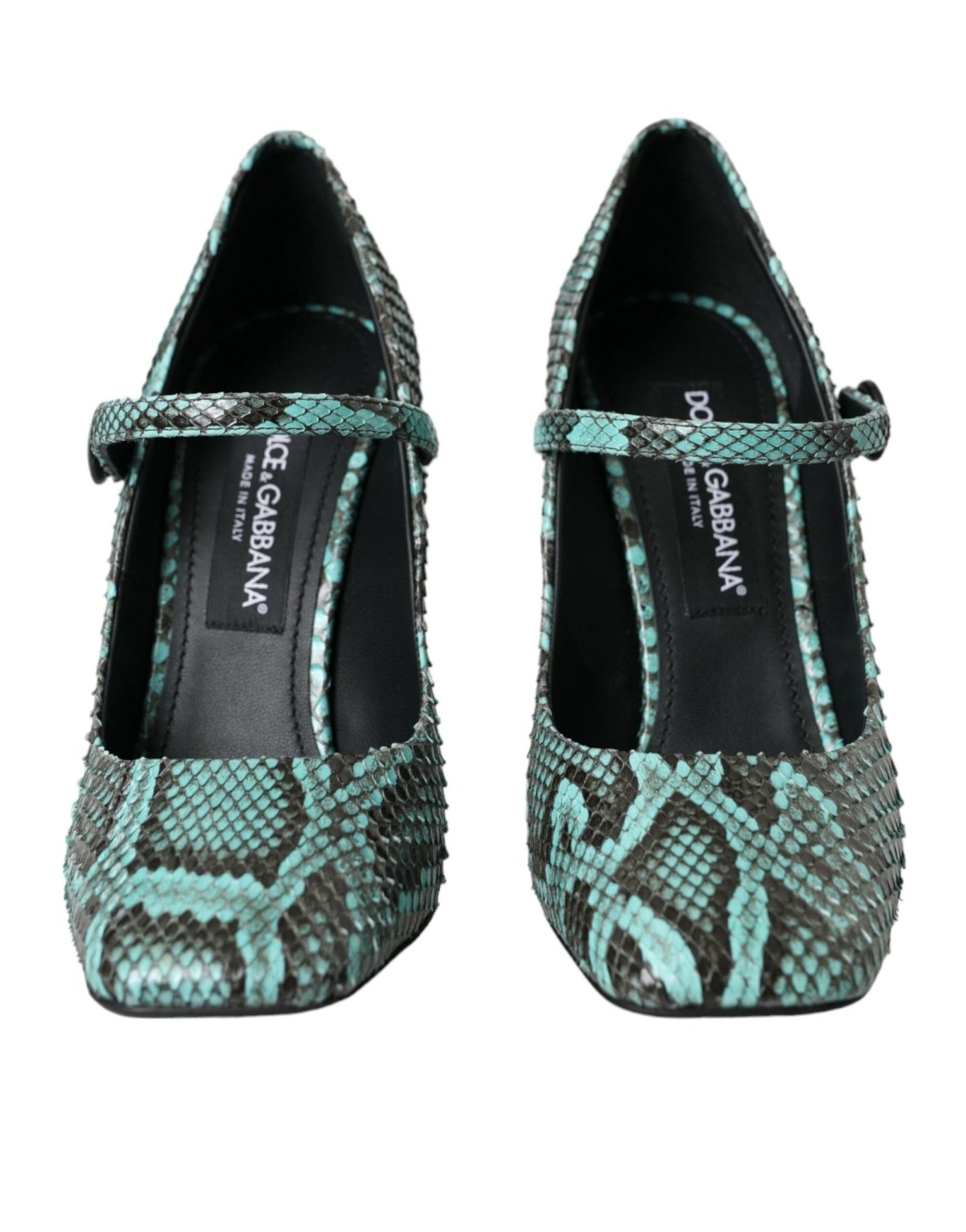 Dolce & Gabbana Aqua Python Leather Mary Jane Pumps Shoes - SMARTMARTNZ