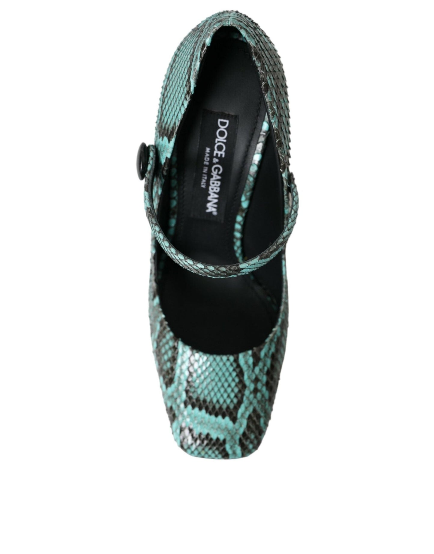 Dolce & Gabbana Aqua Python Leather Mary Jane Pumps Shoes - SMARTMARTNZ