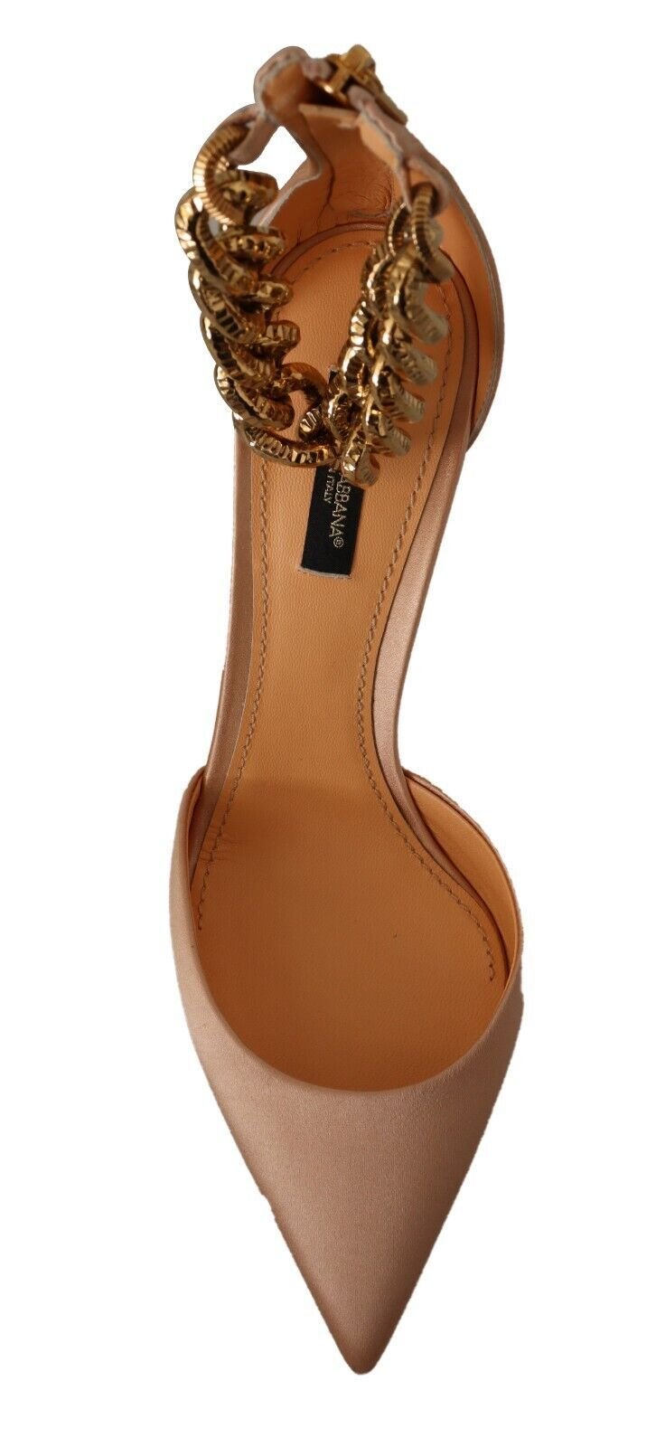 Dolce & Gabbana Beige Ankle Chain Strap High Heels Pumps Shoes - SMARTMARTNZ