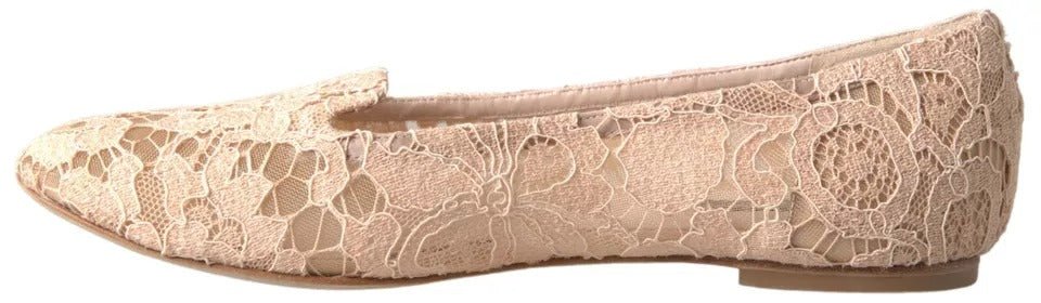 Dolce & Gabbana Beige Floral Lace Loafers Flats Shoes - SMARTMARTNZ