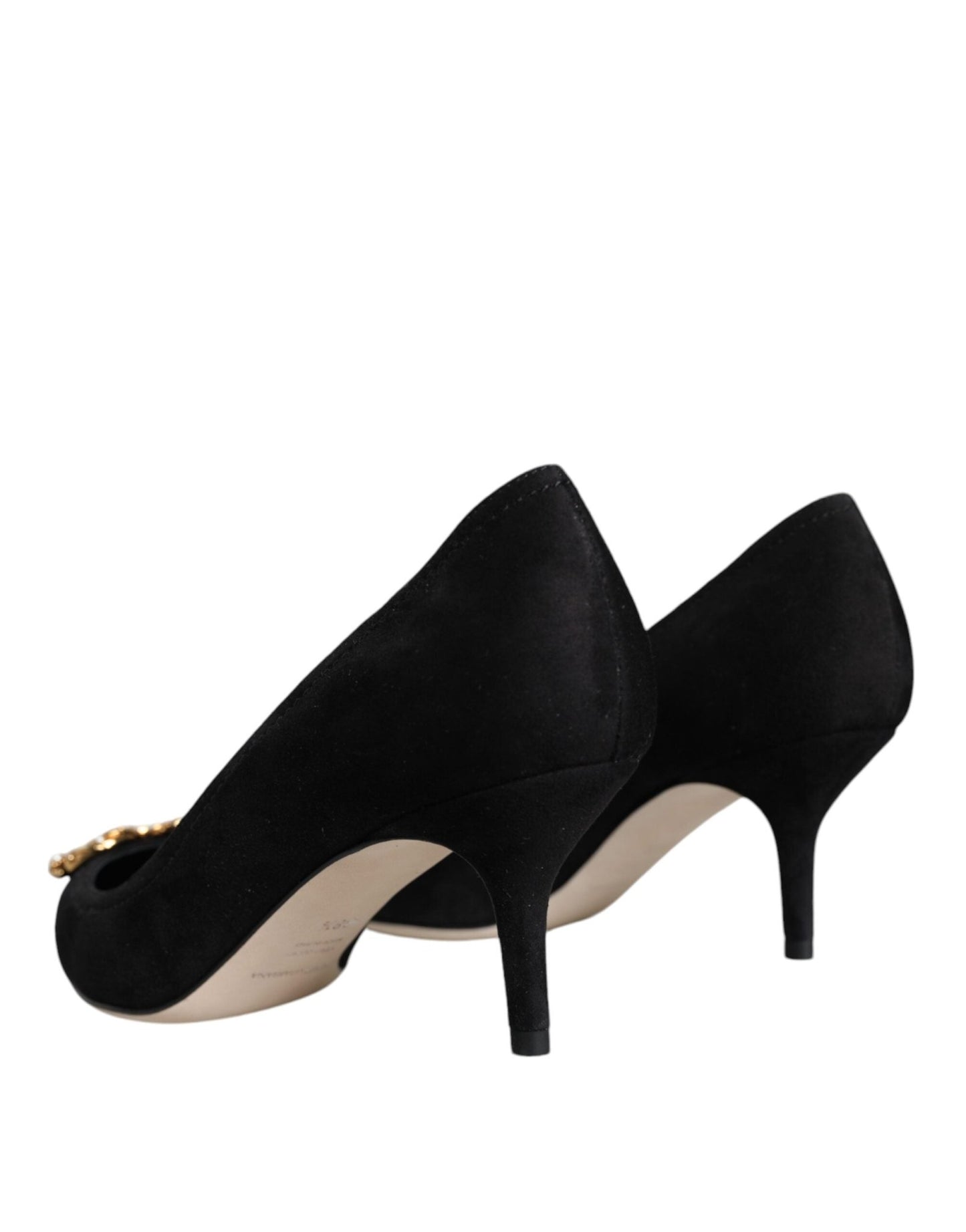 Dolce & Gabbana Black Amore Suede Bellucci Heels Pumps Shoes - SMARTMARTNZ