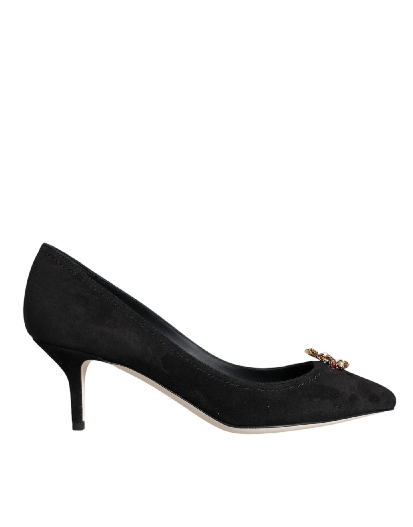 Dolce & Gabbana Black Amore Suede Bellucci Heels Pumps Shoes - SMARTMARTNZ