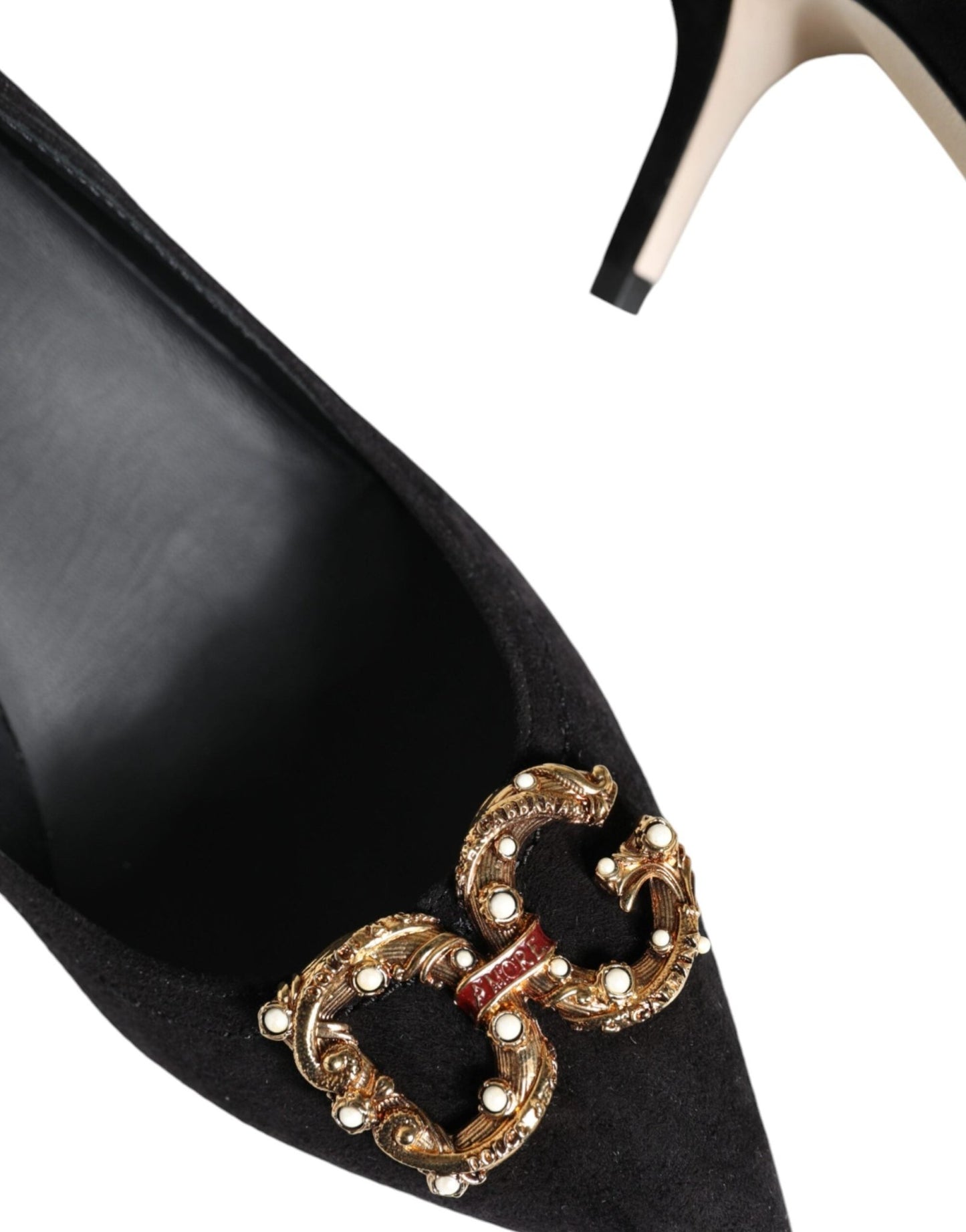 Dolce & Gabbana Black Amore Suede Bellucci Heels Pumps Shoes - SMARTMARTNZ