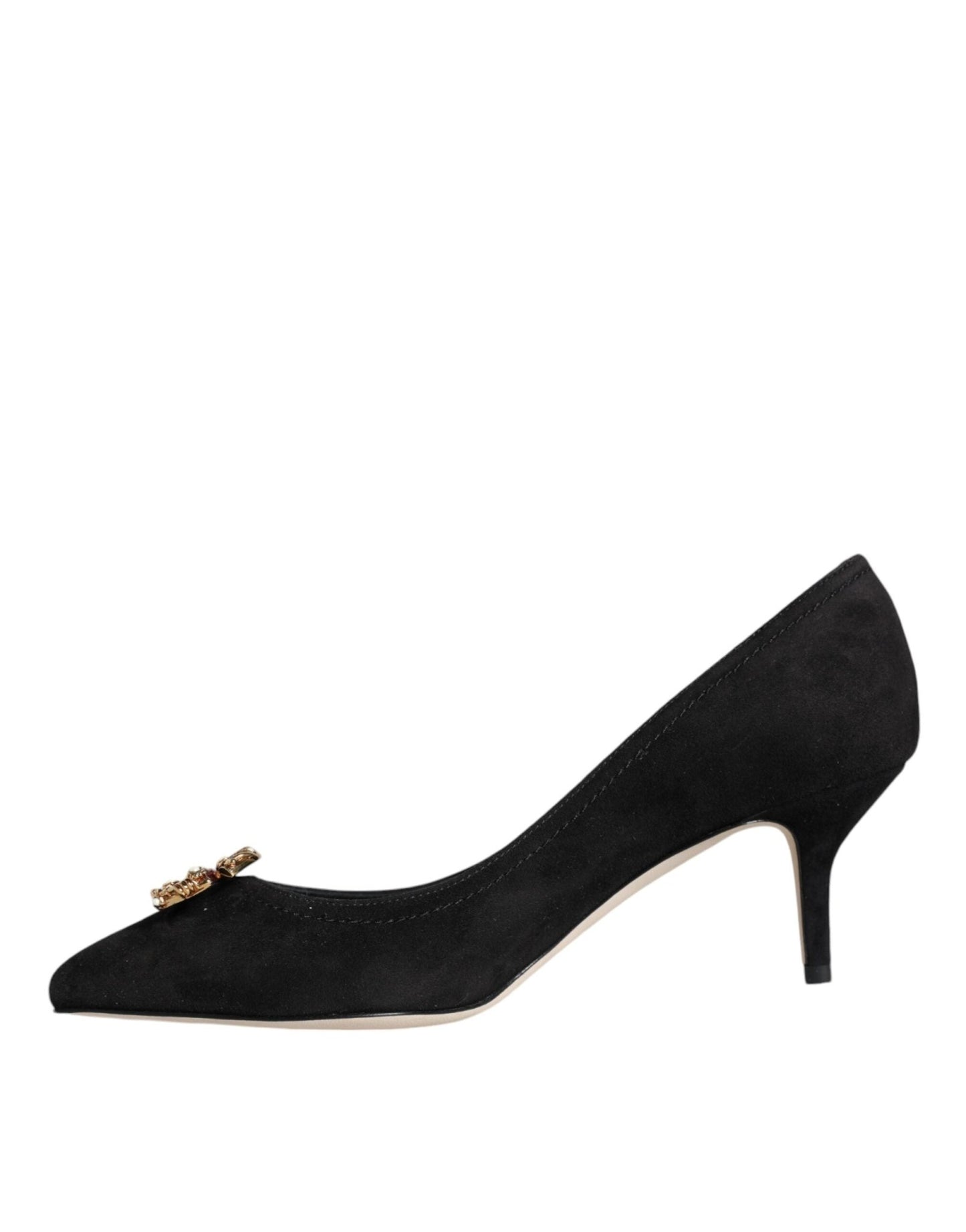 Dolce & Gabbana Black Amore Suede Bellucci Heels Pumps Shoes - SMARTMARTNZ
