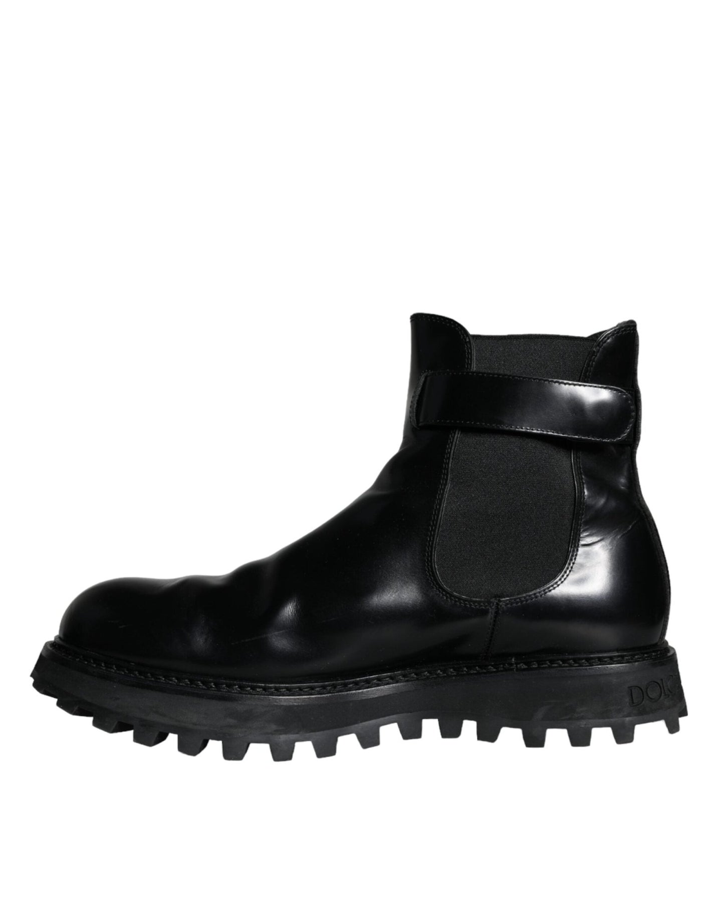 Dolce & Gabbana Black Belted DG Logo Men Chelsea Boots Shoes - SMARTMARTNZ
