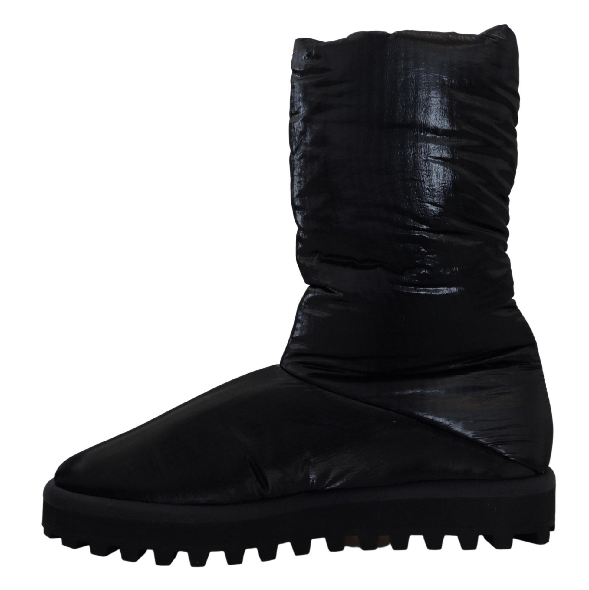 Dolce & Gabbana Black Boots Padded Mid Calf Winter Shoes - SMARTMARTNZ