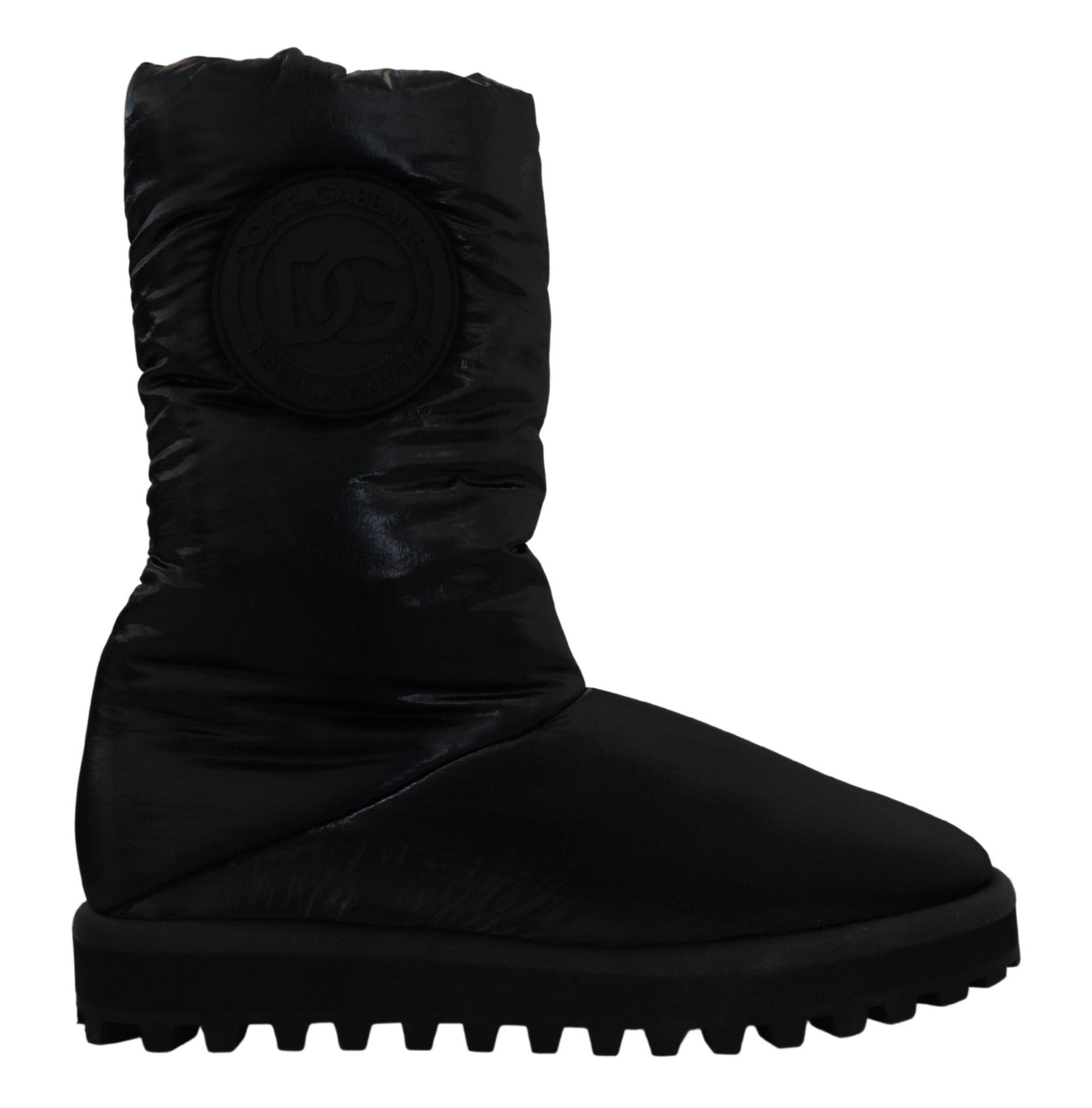 Dolce & Gabbana Black Boots Padded Mid Calf Winter Shoes - SMARTMARTNZ