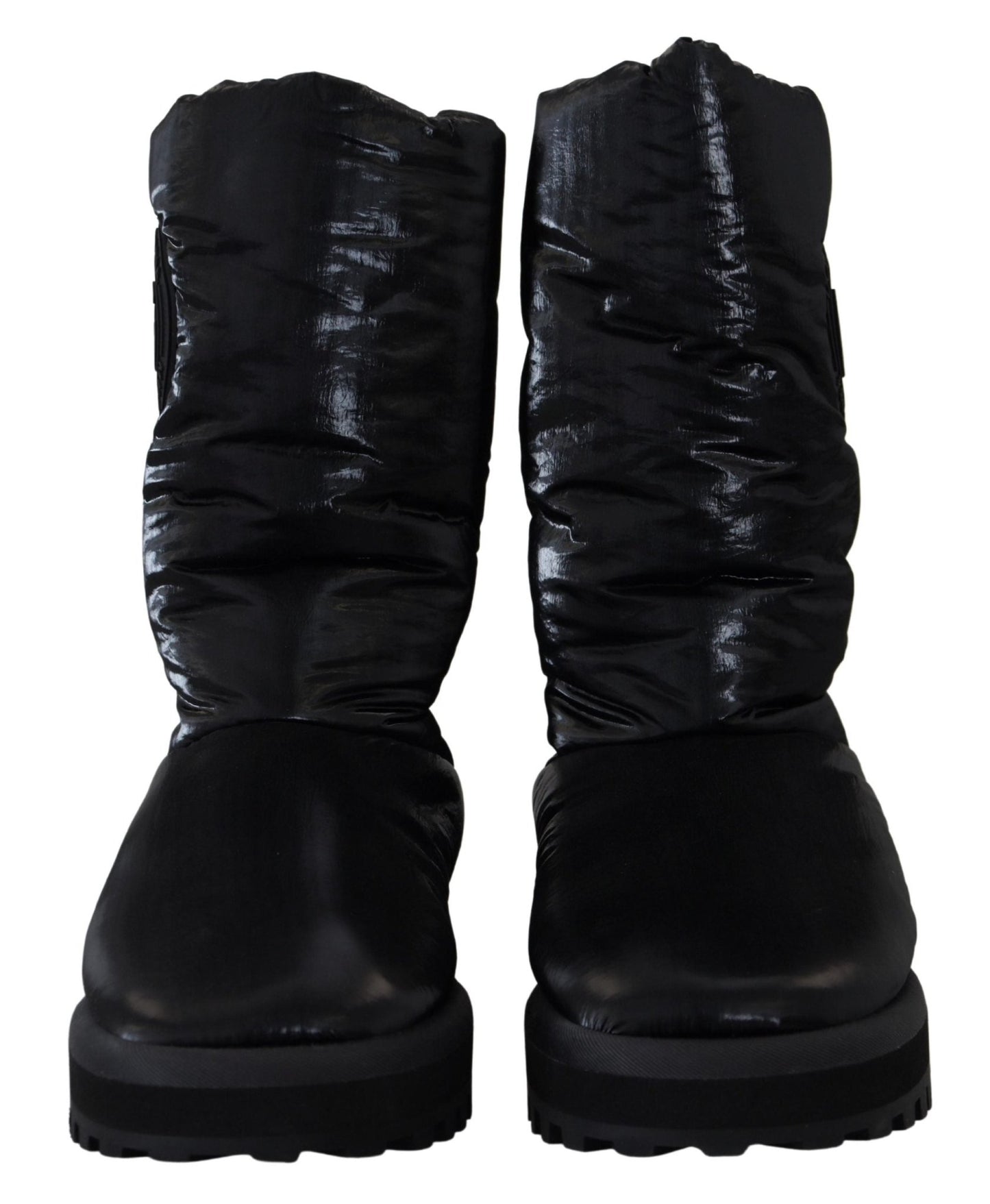 Dolce & Gabbana Black Boots Padded Mid Calf Winter Shoes - SMARTMARTNZ
