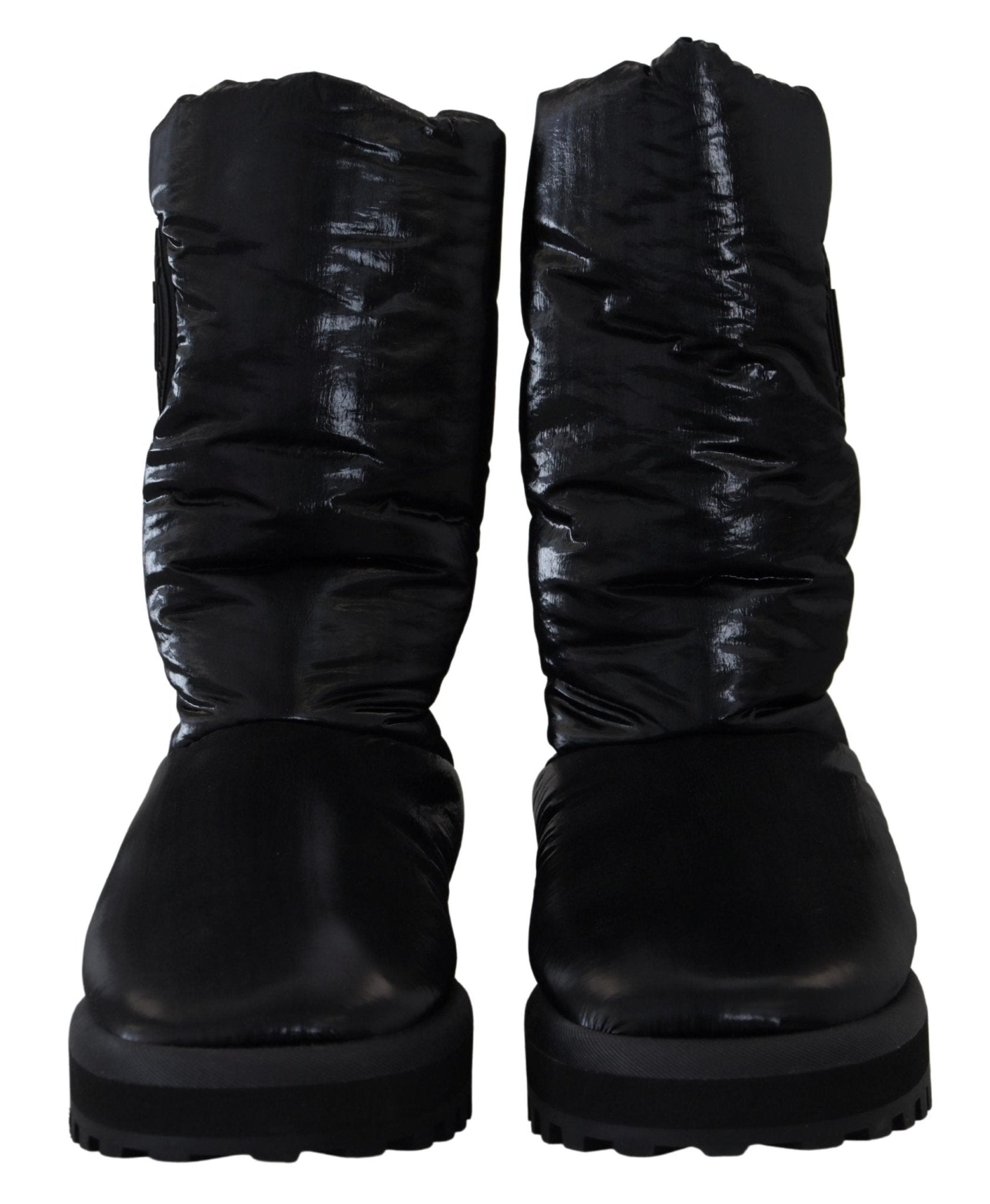Dolce & Gabbana Black Boots Padded Mid Calf Winter Shoes - SMARTMARTNZ