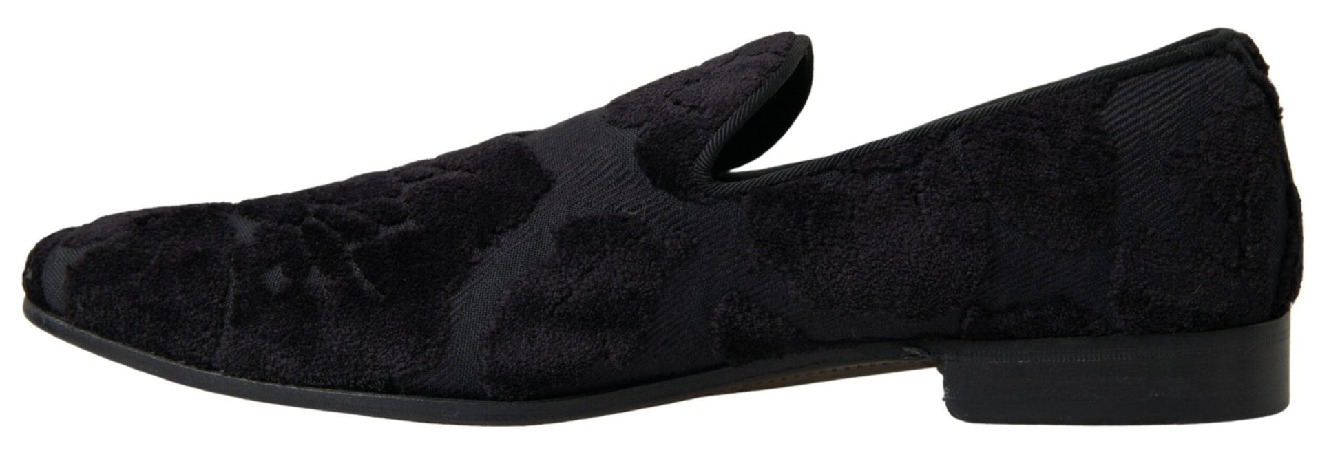 Dolce & Gabbana Black Brocade Loafers Formal Shoes - SMARTMARTNZ