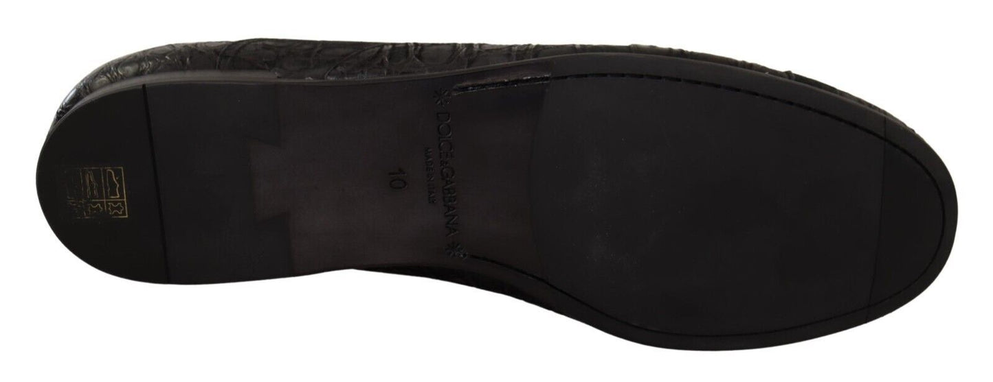 Dolce & Gabbana Black Caiman Leather Mens Oxford Shoes - SMARTMARTNZ