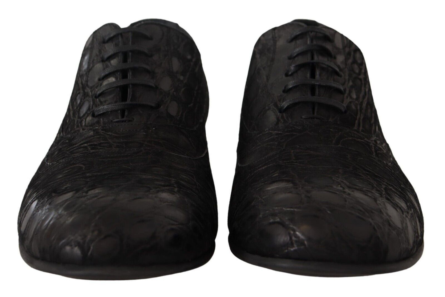 Dolce & Gabbana Black Caiman Leather Mens Oxford Shoes - SMARTMARTNZ