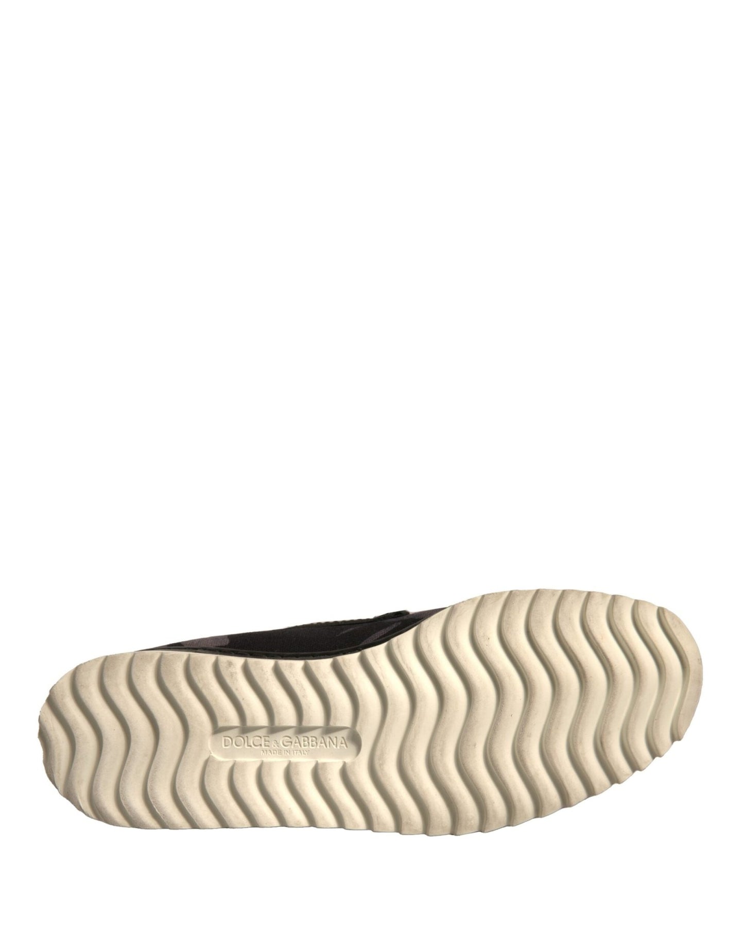 Dolce & Gabbana Black Canvas Tropical Print Slip On Shoes - SMARTMARTNZ