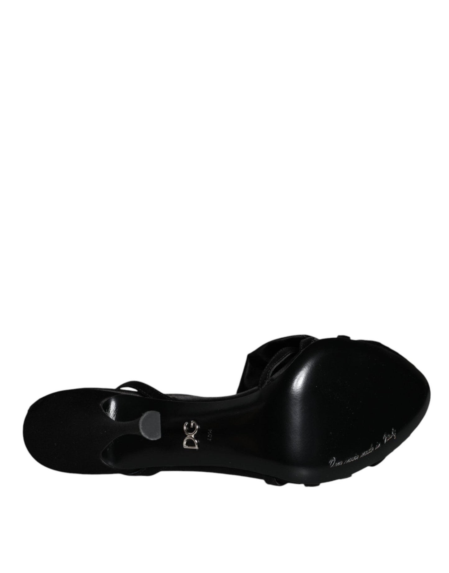 Dolce & Gabbana Black Crystal Ankle Strap Sandals Shoes - SMARTMARTNZ