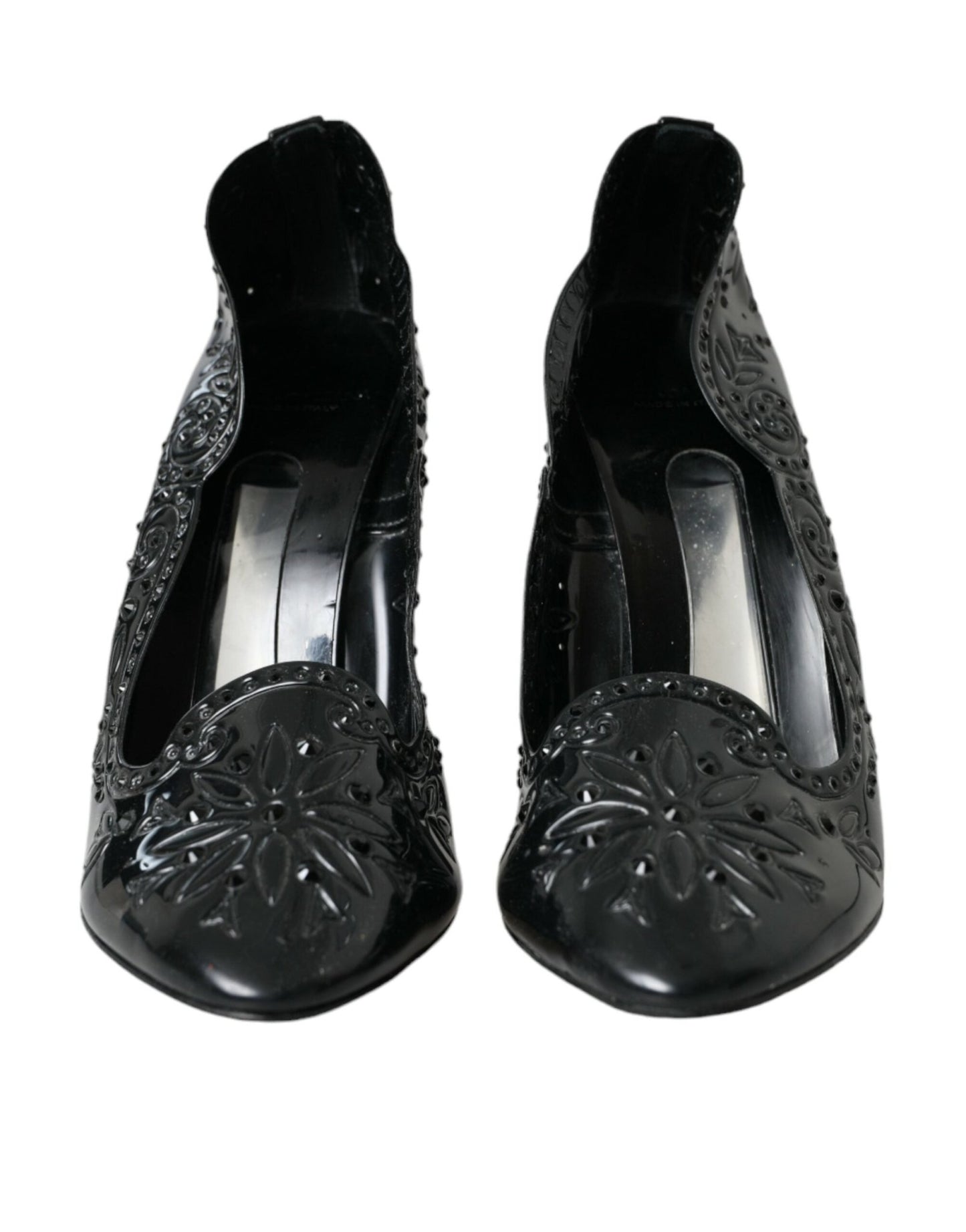 Dolce & Gabbana Black Crystal CINDERELLA Heels Pumps Shoes - SMARTMARTNZ