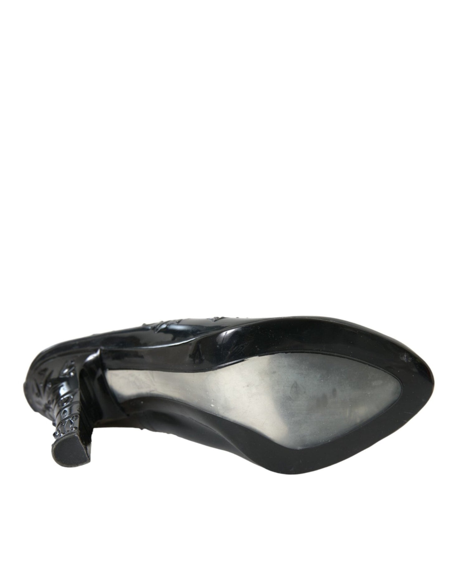 Dolce & Gabbana Black Crystal CINDERELLA Heels Pumps Shoes - SMARTMARTNZ