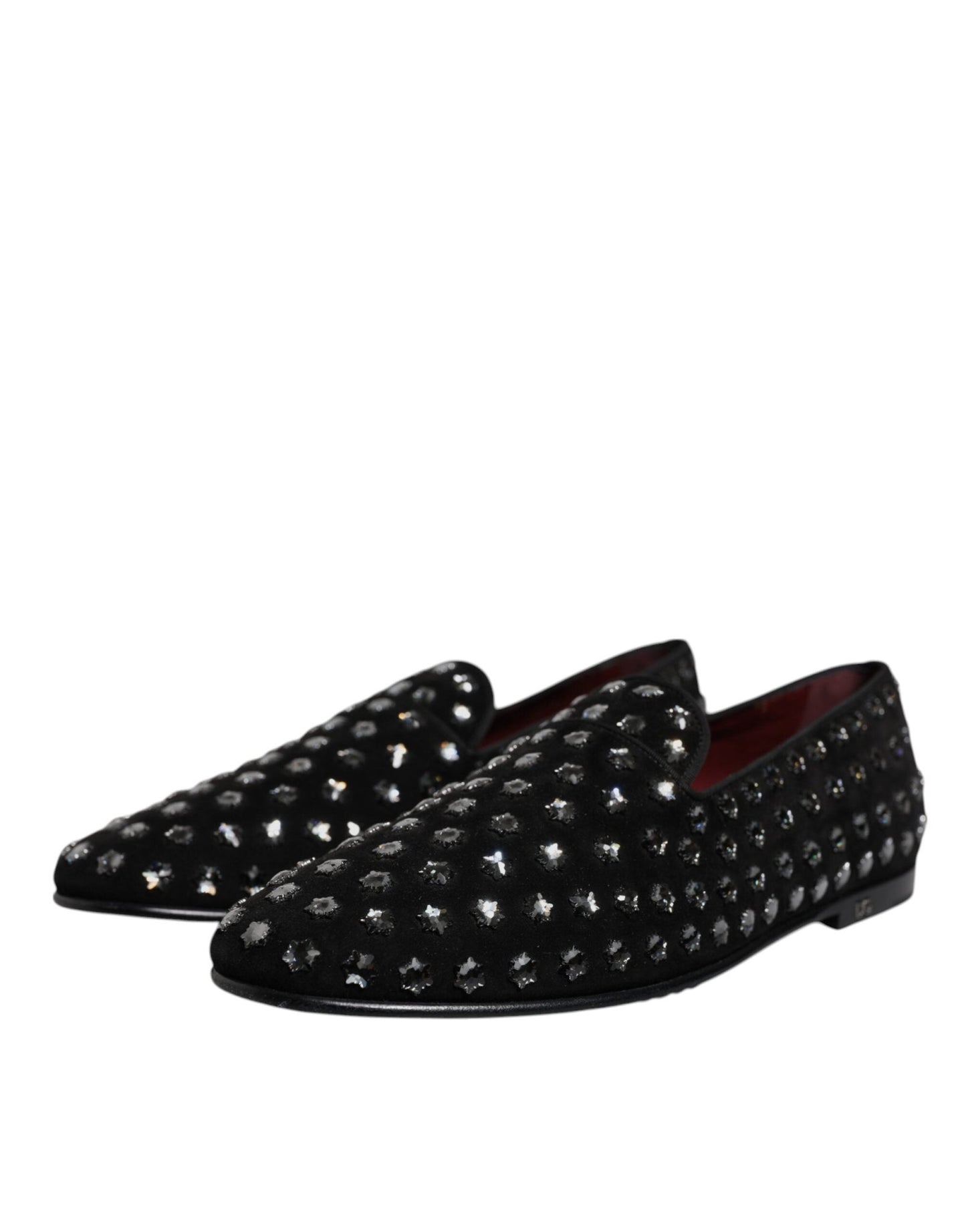 Dolce & Gabbana Black Crystal Embellished Loafers Dress Shoes - SMARTMARTNZ