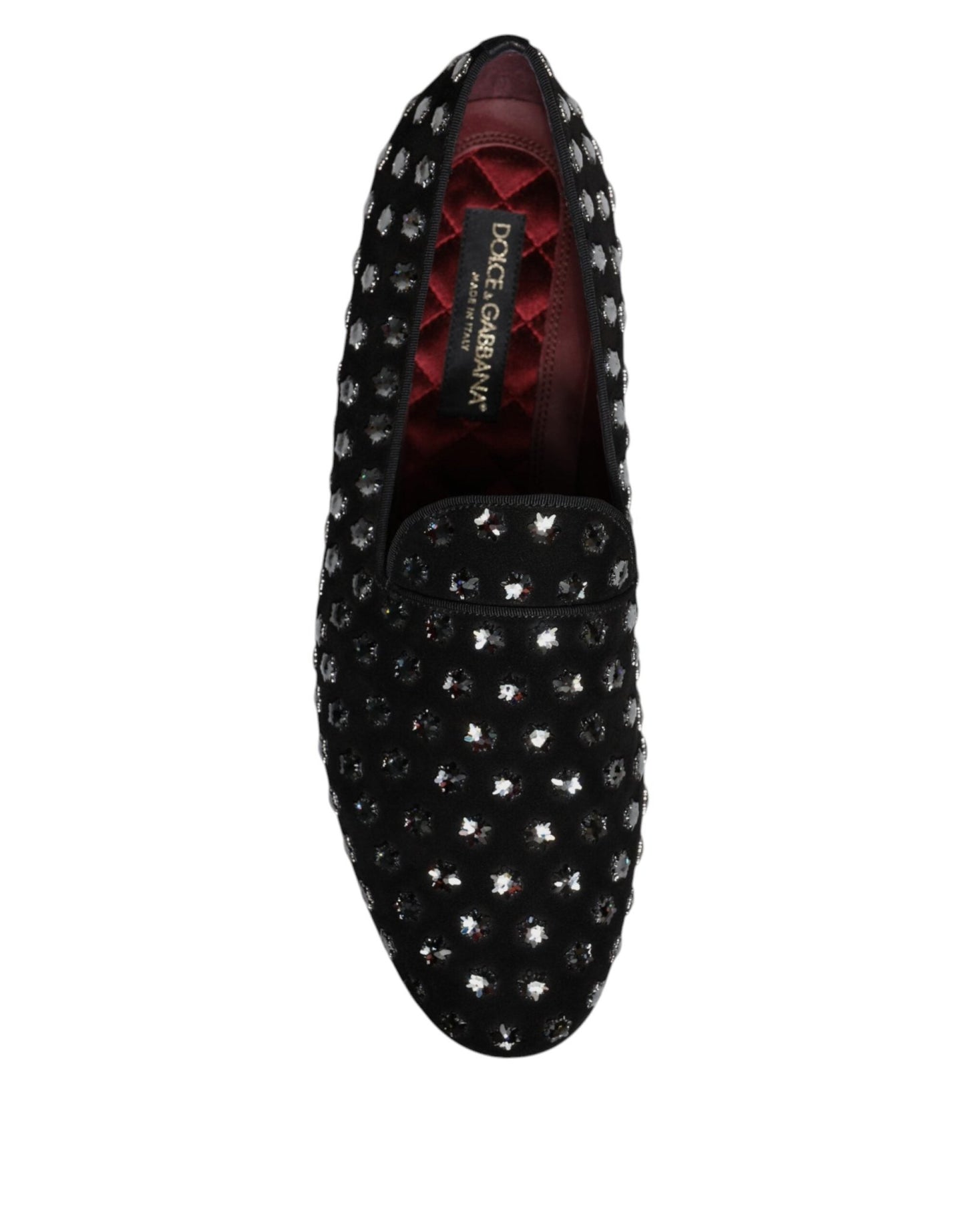 Dolce & Gabbana Black Crystal Embellished Loafers Dress Shoes - SMARTMARTNZ