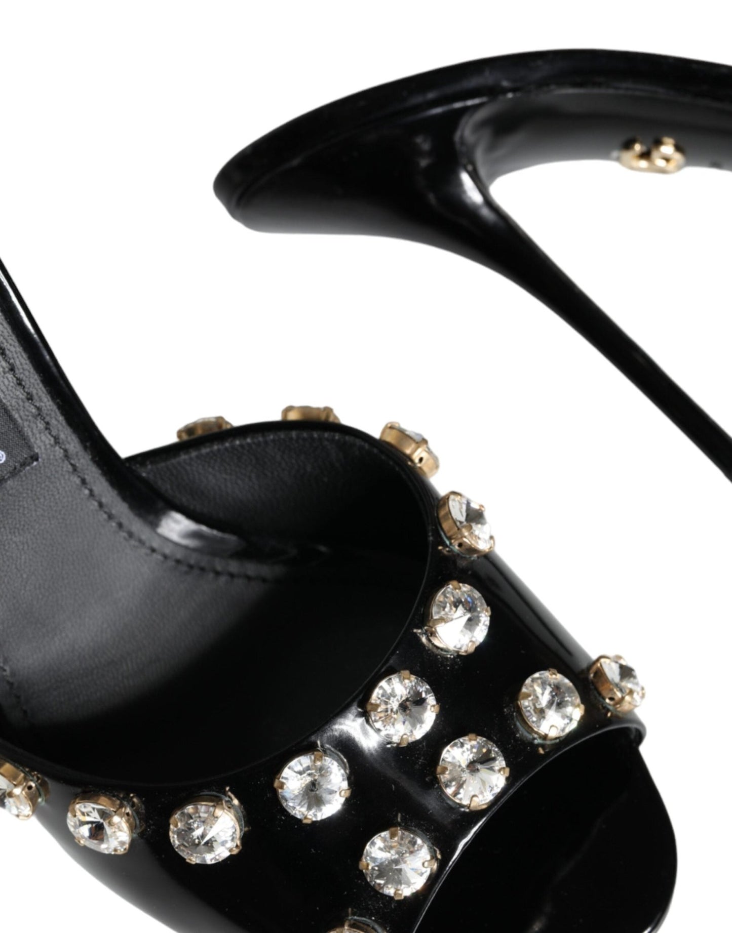 Dolce & Gabbana Black Crystal Heels Keira Sandals Shoes - SMARTMARTNZ