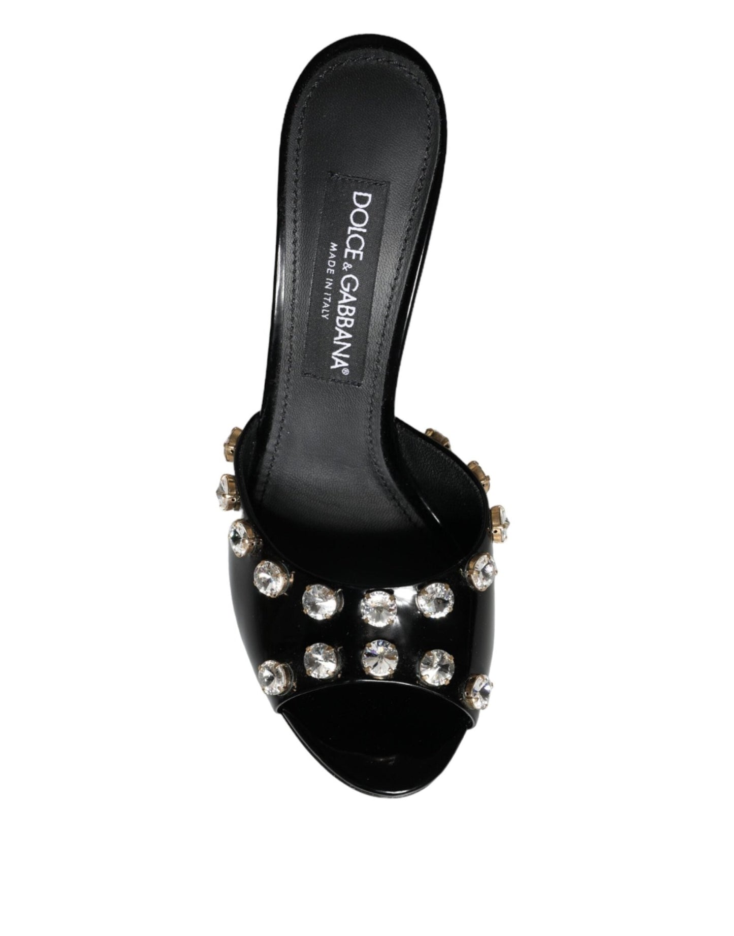 Dolce & Gabbana Black Crystal Heels Keira Sandals Shoes - SMARTMARTNZ