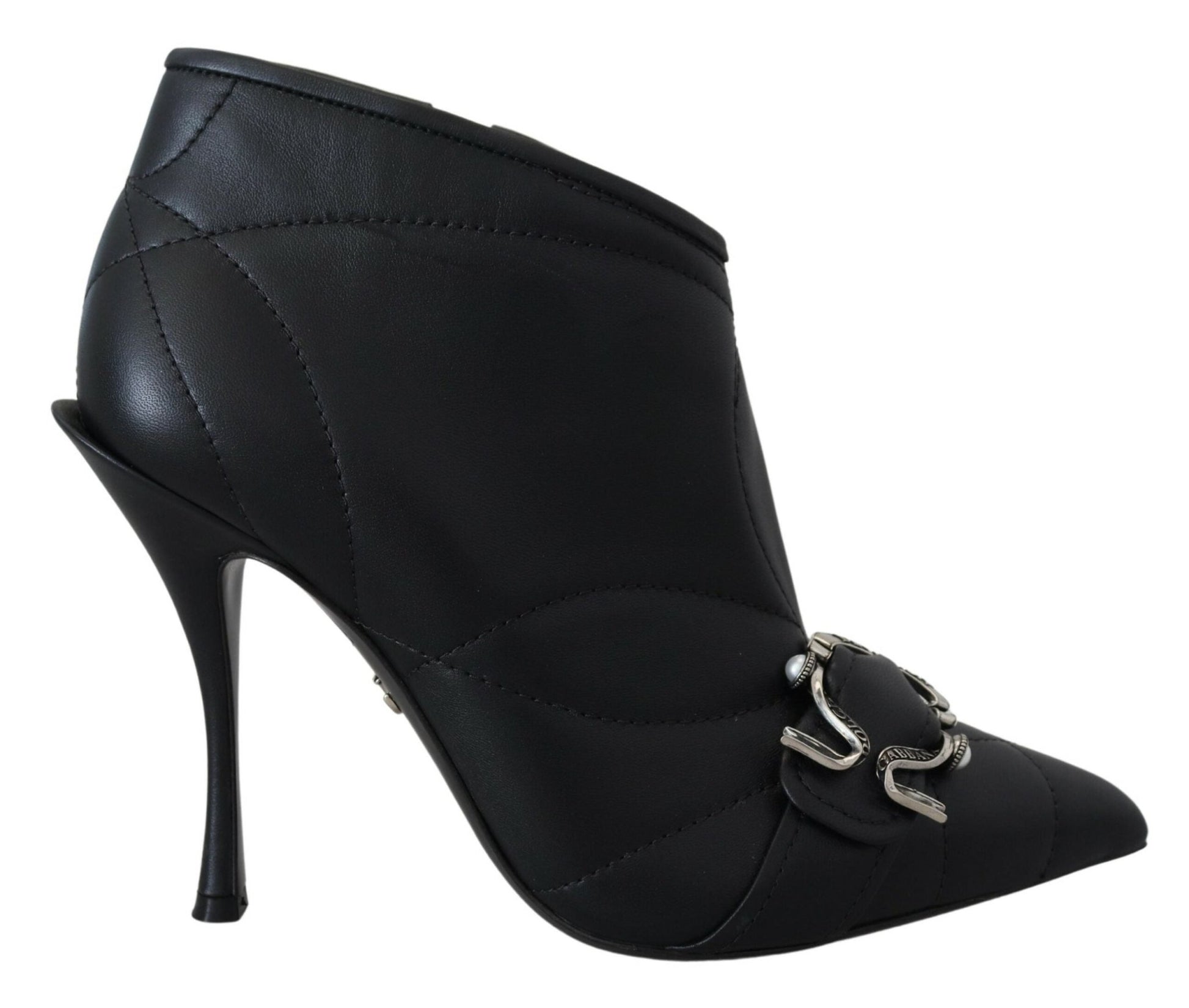 Dolce & Gabbana Black Devotion Quilted Buckled Ankle Boots Shoes - SMARTMARTNZ