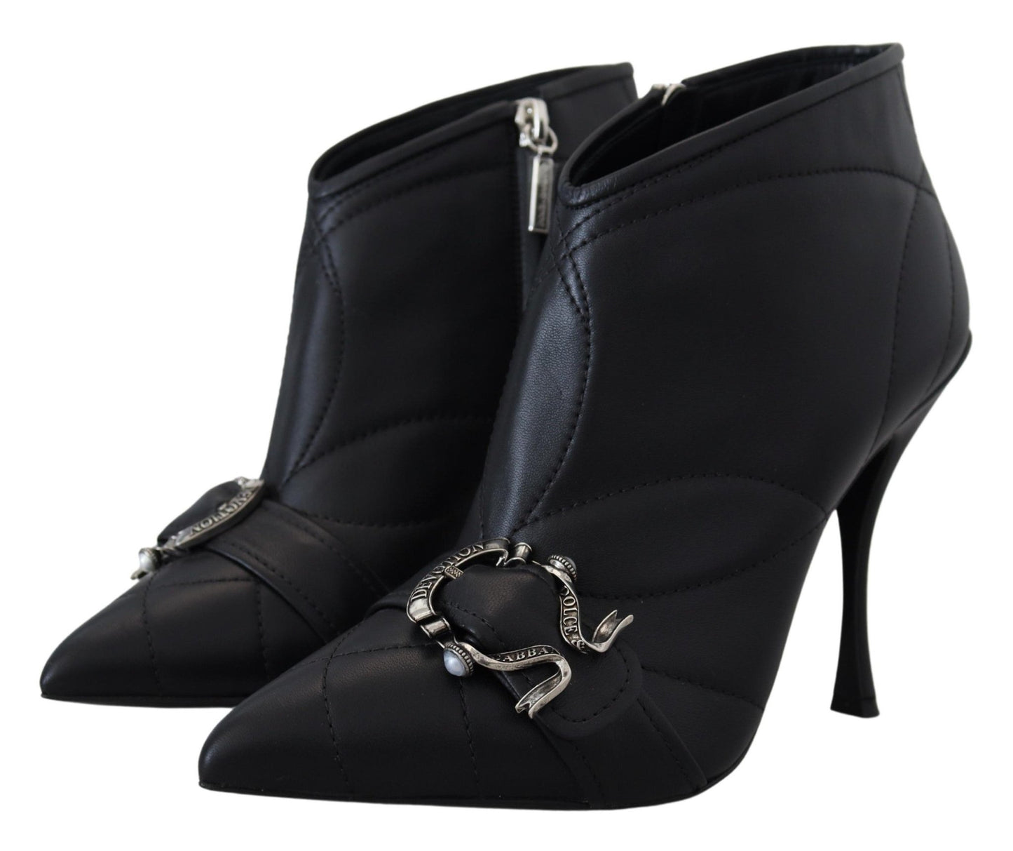 Dolce & Gabbana Black Devotion Quilted Buckled Ankle Boots Shoes - SMARTMARTNZ