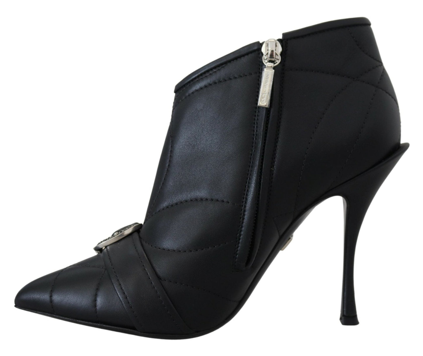 Dolce & Gabbana Black Devotion Quilted Buckled Ankle Boots Shoes - SMARTMARTNZ