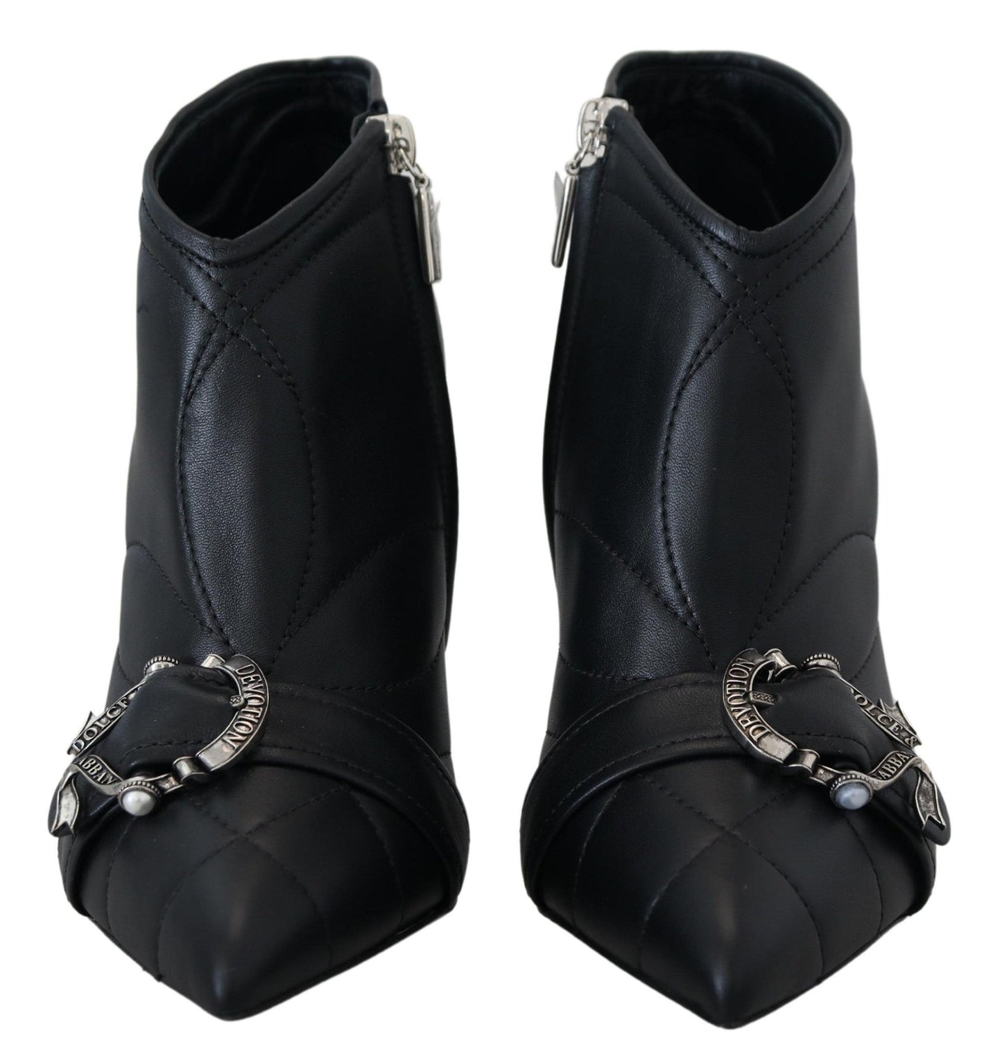 Dolce & Gabbana Black Devotion Quilted Buckled Ankle Boots Shoes - SMARTMARTNZ