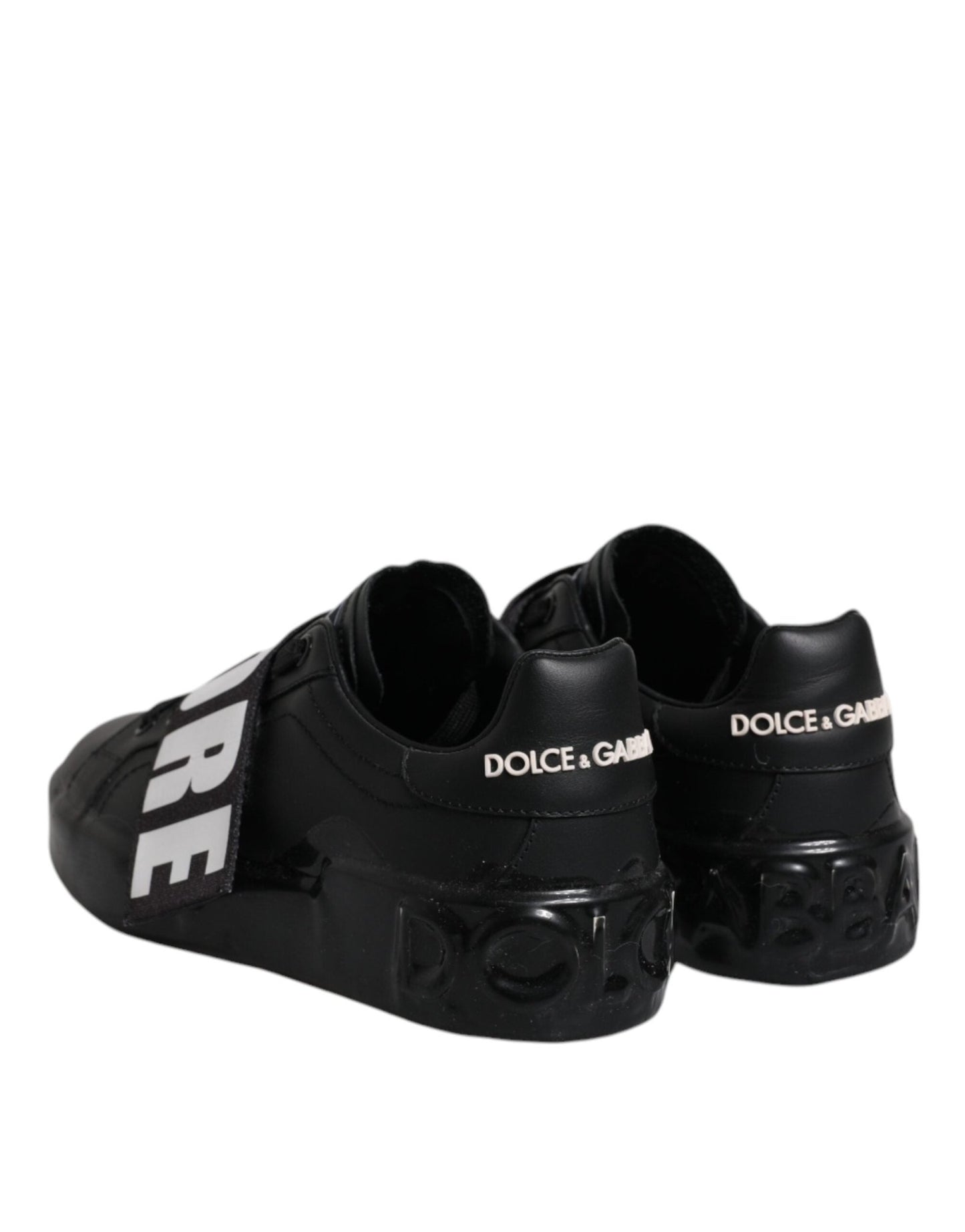 Dolce & Gabbana Black D&G AMORE Low Top Sneakers Shoes - SMARTMARTNZ