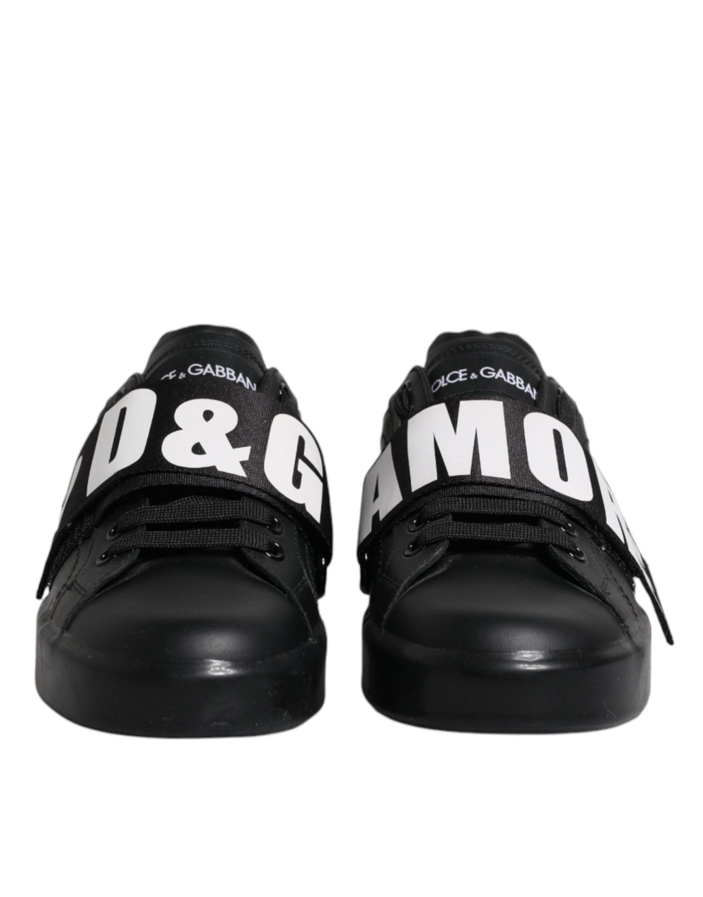 Dolce & Gabbana Black D&G AMORE Low Top Sneakers Shoes - SMARTMARTNZ