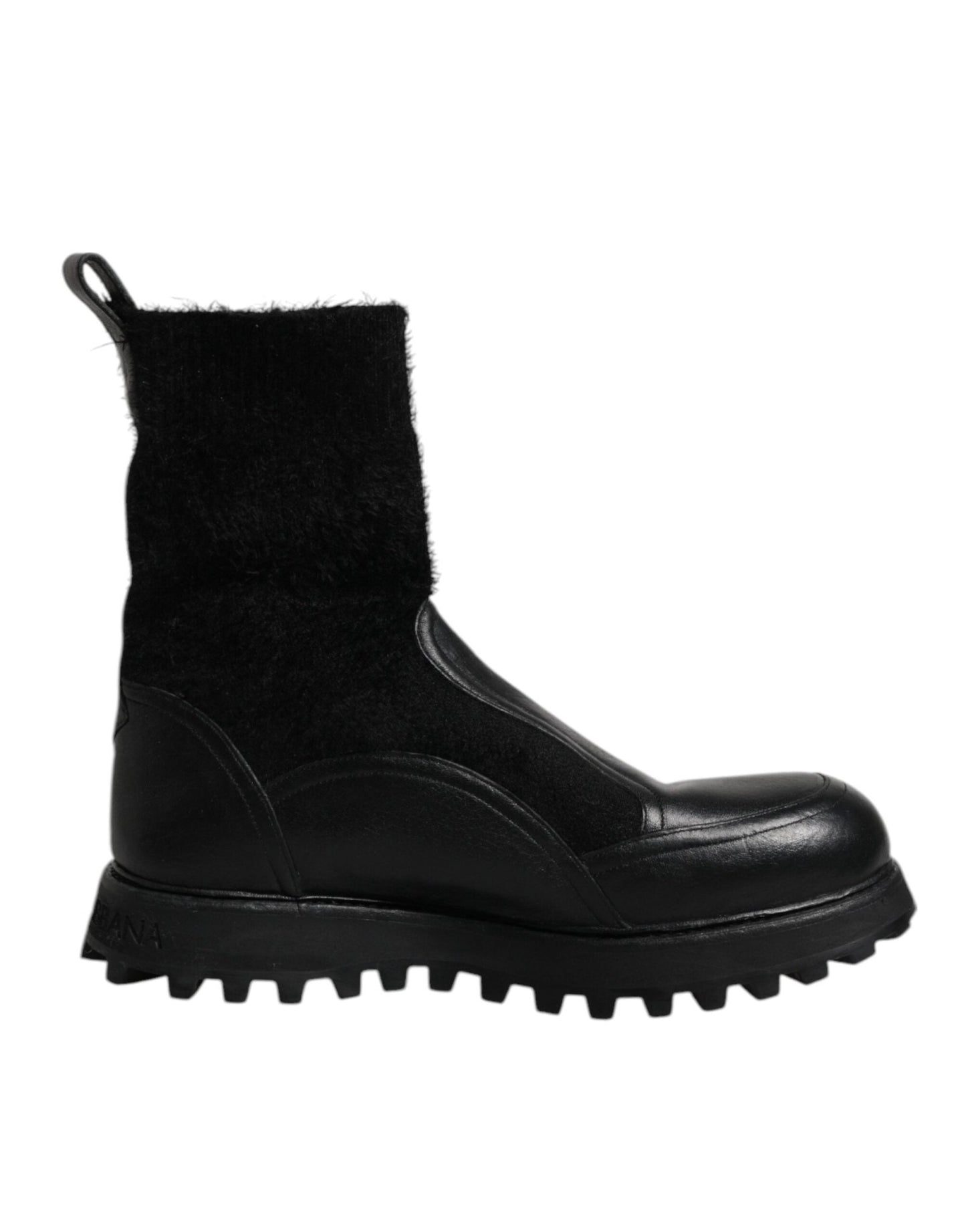 Dolce & Gabbana Black DG Logo Horse Sock Ankle Boots Shoes - SMARTMARTNZ