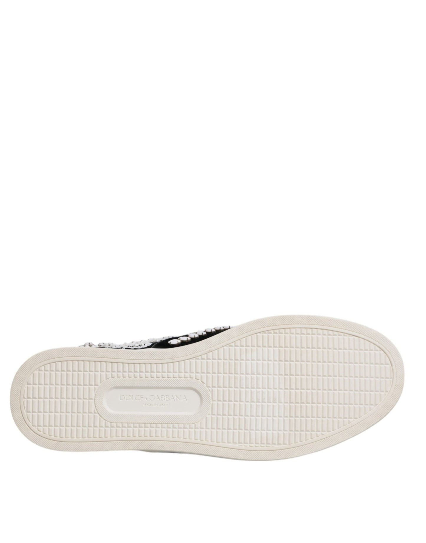 Dolce & Gabbana Black Embellished London Men Slip On Shoes - SMARTMARTNZ