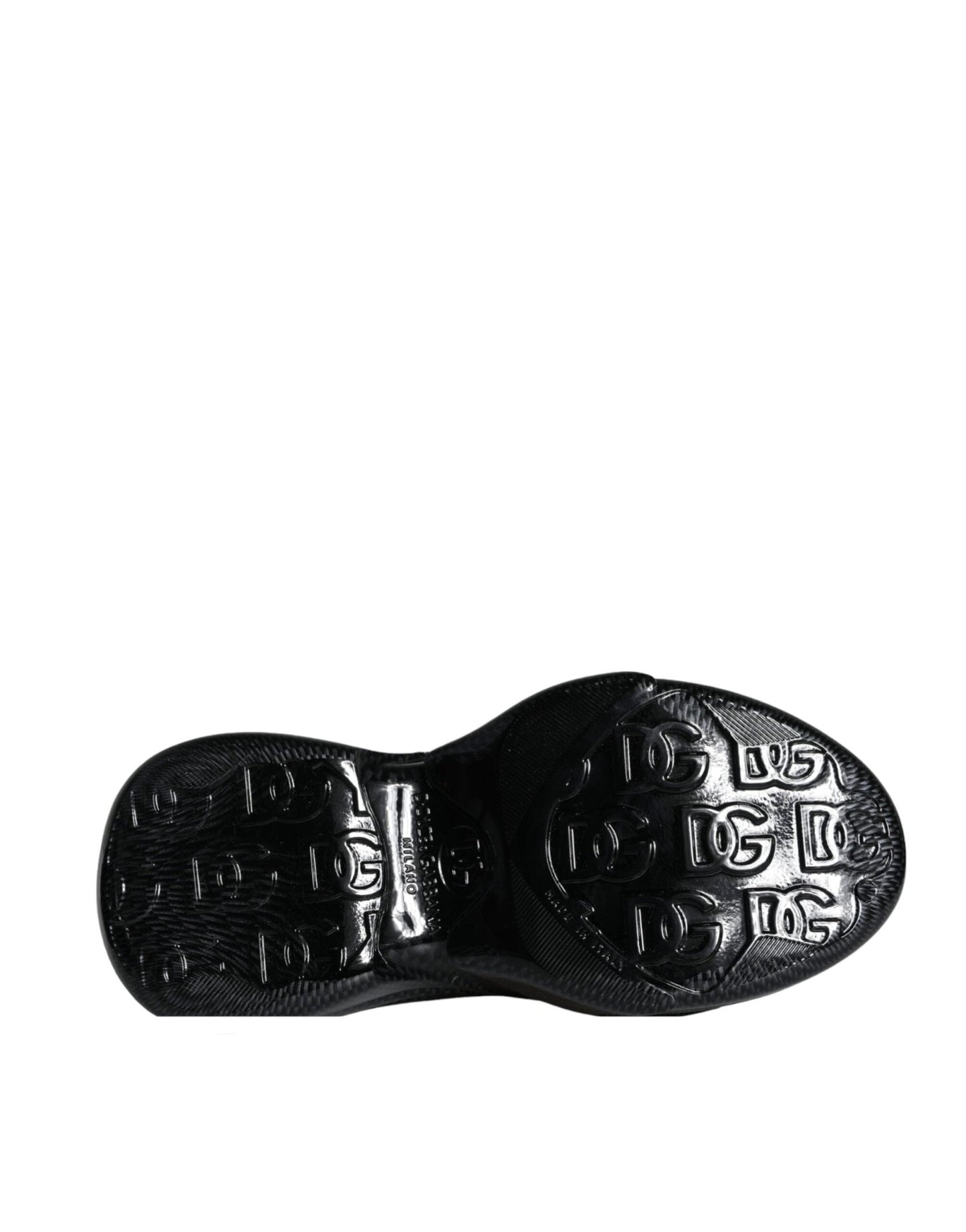 Dolce & Gabbana Black Foiled Rubber Toy Low Top Men Sneakers Shoes - SMARTMARTNZ